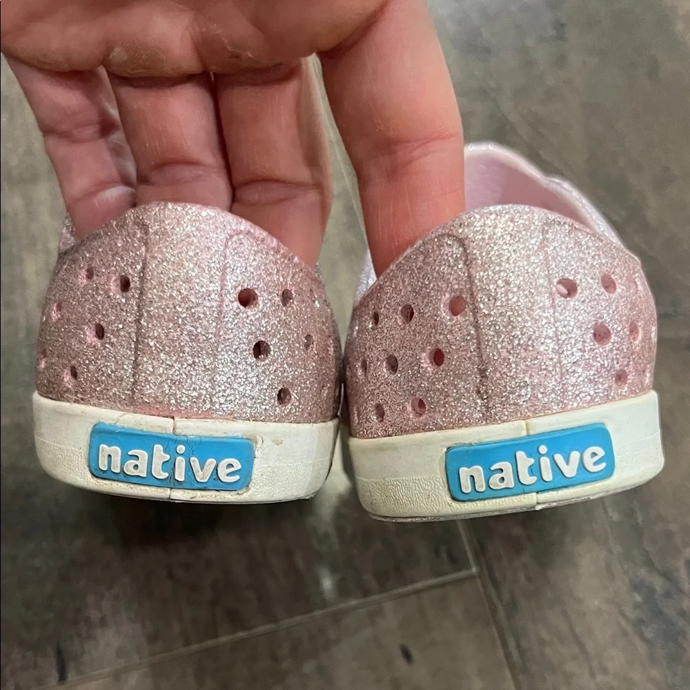 Pink Glitter toddler native slip on shoes - Picture 3 of 3